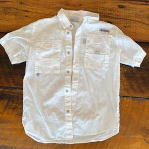 Columbia PFG White Short Sleeve Shirt kids large L